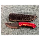 Damascus File Knife with Sheath