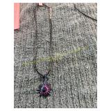 20in Multicolored Sunburst Pendant Necklace