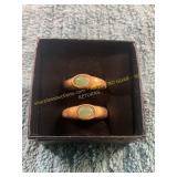 Unverified Vintage Gold + Jade Earrings