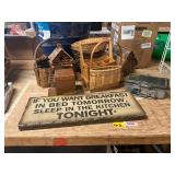 Bird Houses, Baskets, Funny Sign, Misc
