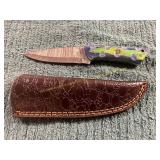 Damascus Knife with Sheath