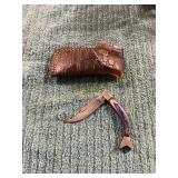 Damascus Pocket Knife with Sheath
