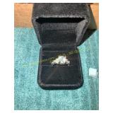 Silver Colored Clear Gem Size 6 Ring