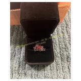 Size 5 Stacked Ruby Colored Tear Drop Ring