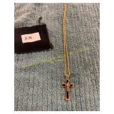 Unverified Gold/Black Onyx Cross Necklace