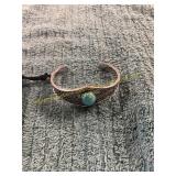 Unverified Shawnee Nation Silver Turquoise Bracele