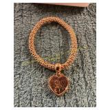 Unverified Vintage Gold Heart Rope Bracelet