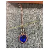 Unverified Blue Sapphire + Diamond Necklace