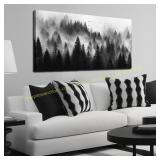 MDHKVPM Foggy Forest Canvas Wall Art, 24x48 3 coun