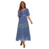 Tea Length Mother of Bride Dress with Lace size 16