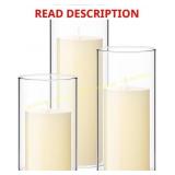 Shihanee Pillar Candles & Glass Vases (Ivory)