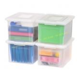 4ct IRIS Plastic File Box Legal/Letter