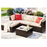 Devoko 5-Pcs Patio Set, Beige Cushions ?complete?