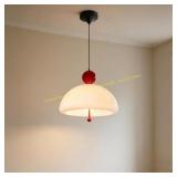 White Glass Pendant Light, 3-Light