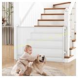 Retractable Baby Gate for Stairs, 55" Wide two cou