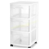 Sterilite 3-Drawer Cart, White Frame