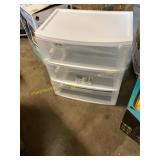 Sterilite Wide 3 Drawer Storage Cart, White