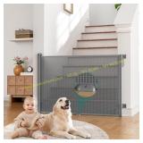 Babepai Retractable Baby Gate, 55" x 34" Gray