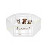 IRIS USA 24" 6-Panel Pet Playpen, White