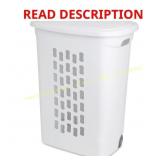 2ct Sterilite White Plastic Wheeled Laundry Basket