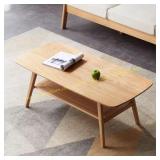 Natural Oak Coffee Table with Storage