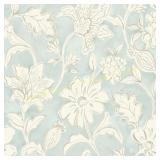 2ct Chesapeake 56.4-sq ft Blue Floral Wallpaper