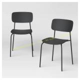 Room Essentials Set of 2 Molded Chairs Black