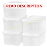 4pk IRIS USA Letter Legal Size Plastic File Box