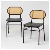 Room essentials Set of 2 Woven Back Metal Dining C