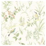 3ct Green Sage Songbird Wallpaper Vinyl