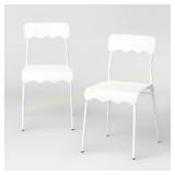 Room essentials Set of 2 Wavy Metal Dining Chair W