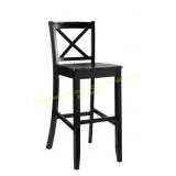 Linon Black X Back Bar Stool, 42.9in H