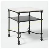 Threshold Metal & Marble Side Table with Shelf