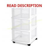 Homz 3-Tier Drawer Tower with Wheels BROKEN