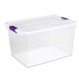 4ct Sterilite 66 qt Clear Latch Box Stackable