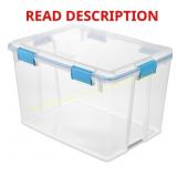 2ct Sterilite 80 qt Blue/Clear Latch Box cracked