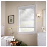 White Cordless Faux Wood Blinds - 2" Slats