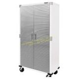 Seville Classics Steel Lockable Cabinet White