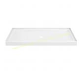 Alcove Shower Pan with Center Drain, White