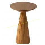 COZAYH Pedestal Wood End Table, Walnut
