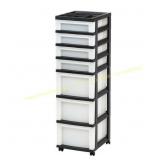 IRIS 7-Drawer Cart with Top Black Pearl