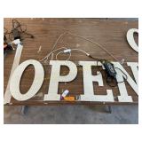 Lighted open sign