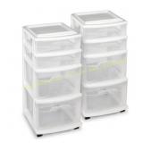 Homz 4-Drawer Storage Tower (Wheels) Black & One O