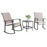 Vongrasig 3-Pc Outdoor Rocking Bistro Set