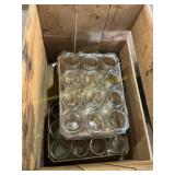 Wooden box, canning jars