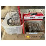 Printer, metal racks, organizers