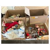 Dolls, glassware,figurines