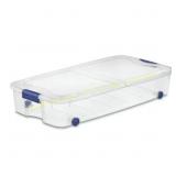 2ct Sterilite 66-Qt Stadium Blue Storage Box dirty
