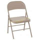 COSCO All-Steel Folding Chair, Linen, 4-Pack