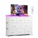 Concetta LED Dresser & TV Stand, White